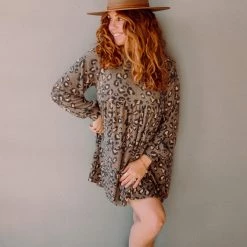 Audrey 3+1 Little More Leopard Balloon Sleeve Baby Doll