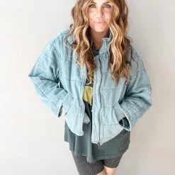 Listicle Open Roads Quilted Denim Jacket Clothing