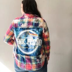 Envy Upcycle Multi Pink Floyd Vintage Tee Button Down