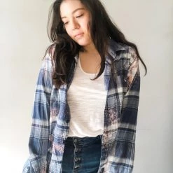 Envy Upcycle Man In Black Vintage Tee Button Down Clothing