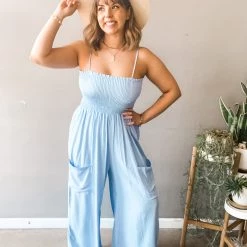 Blue Buttercup Cali Jumpsuit Clothing