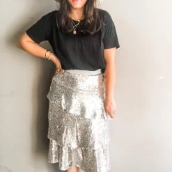 Listicle Shake It Up Sequin Skirt