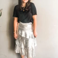 Listicle Shake It Up Sequin Skirt