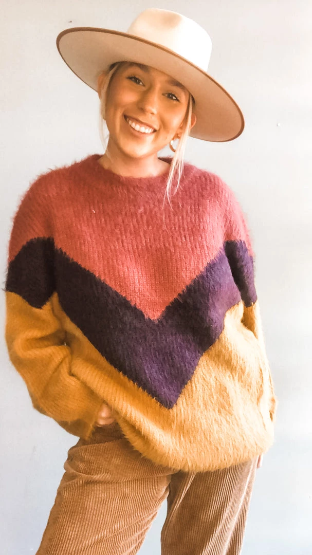 Listicle V Color Block Sweater 1 Listicle V Color Block Sweater