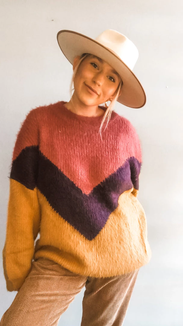 Listicle V Color Block Sweater 2 Listicle V Color Block Sweater