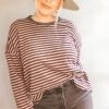 Listicle Sabrina Striped Long Sleeve