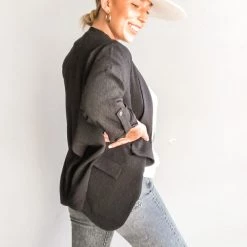 Lush Clothing Quatar Buttoned Sleeve Blazer