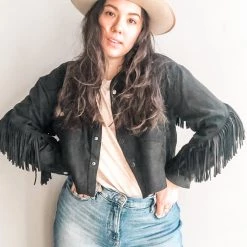 Mable Feelin Fringe Suede Jacket