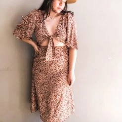 Audrey 3+1 Clothing Amber Floral Front Tie Dress 7 Audrey 3+1 Clothing Amber Floral Front Tie Dress