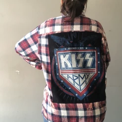 Envy Upcycle KISS Vintage Tee Flannel