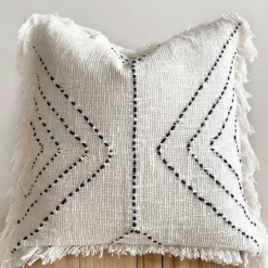 Bali Harvest Cream Geometric Fringe Throw Pillow Clothing