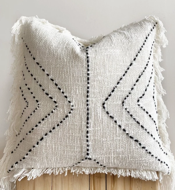 Bali Harvest Cream Geometric Fringe Throw Pillow Clothing 1 Bali Harvest Cream Geometric Fringe Throw Pillow Clothing