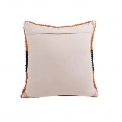 Urban Adorn Orange + Black Handwoven Square Cushion Cover