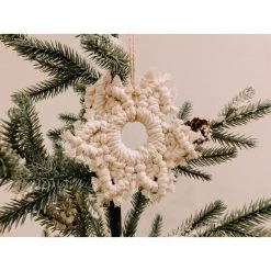 Terracotta Blush Macrame Snowflake Ornament