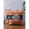 Urban Adorn Orange + Black Handwoven Square Cushion Cover