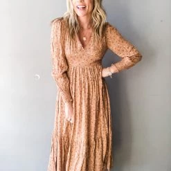 In Loom Autumn Gold Midi Dress Clothing