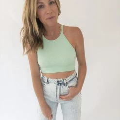 Trend Notes On The Go Rib Knit Halter Crop New Arrivals