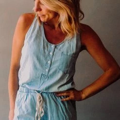 Trend Notes Sky Chambray Jumpsuit