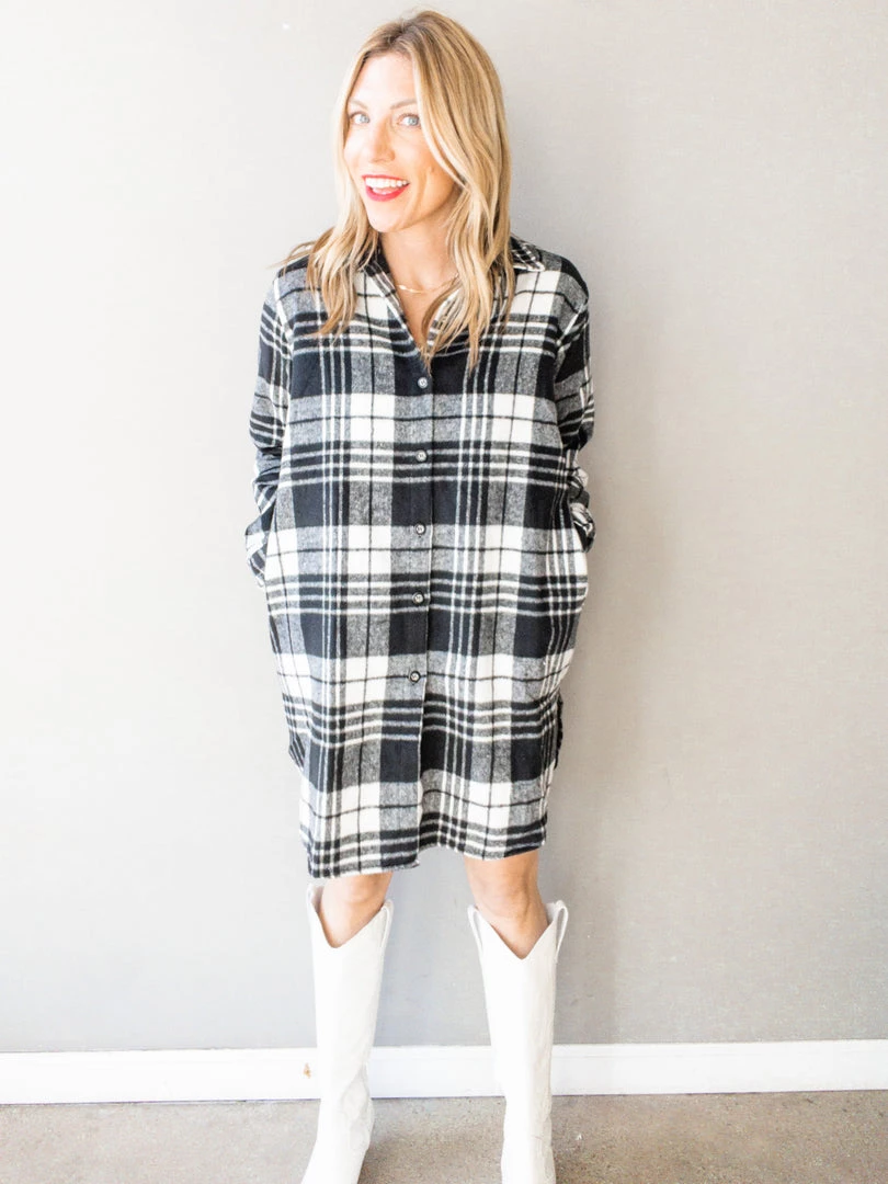 Adora Bad Attitude Flannel Shirt Dress Clothing 1 Adora Bad Attitude Flannel Shirt Dress Clothing