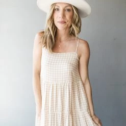 Lush Clothing Tawny Gingham Dress