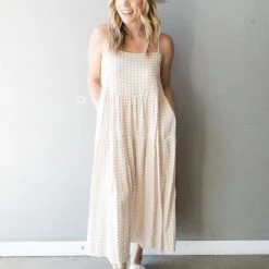 Lush Clothing Tawny Gingham Dress