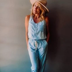 Trend Notes Sky Chambray Jumpsuit