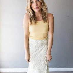 Audrey 3+1 Clothing Lighten Up Midi Slip Skirt