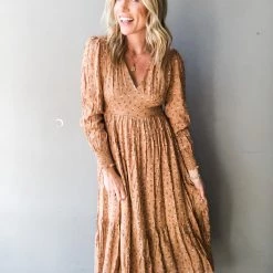 In Loom Autumn Gold Midi Dress Clothing