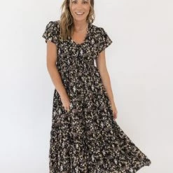 Pinch Midnight Blooms Midi Dress