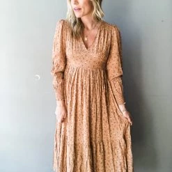 In Loom Autumn Gold Midi Dress Clothing