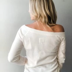 Chaser Brand Clothing Chaser Off Shoulder Rib Raglan Pullover