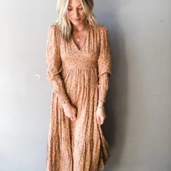 In Loom Autumn Gold Midi Dress Clothing