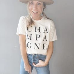 Lotus Fashion Champagne Graphic Tee Clothing