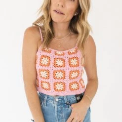 Le Lis Chasing Sunsets Crochet Crop Tank New Arrivals