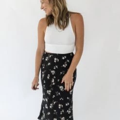 Audrey 3+1 Fall Into Floral Midi Skirt
