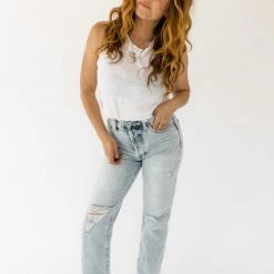 Chaser Brand Chaser Linen Raw Edge Muscle Tank