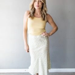 Audrey 3+1 Clothing Lighten Up Midi Slip Skirt