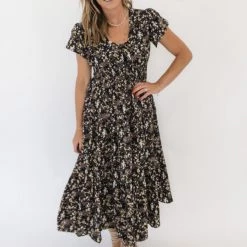 Pinch Midnight Blooms Midi Dress