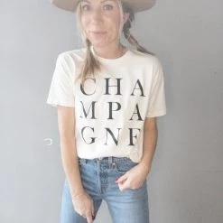 Lotus Fashion Champagne Graphic Tee Clothing