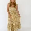 In Loom New Arrivals Fields Of Gold Midi Dress