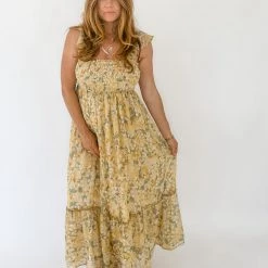 In Loom New Arrivals Fields Of Gold Midi Dress