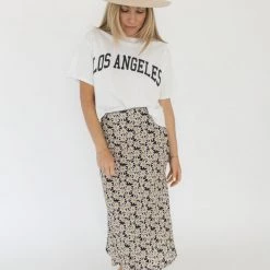 Audrey 3+1 Clothing Timeless Florals Midi Skirt