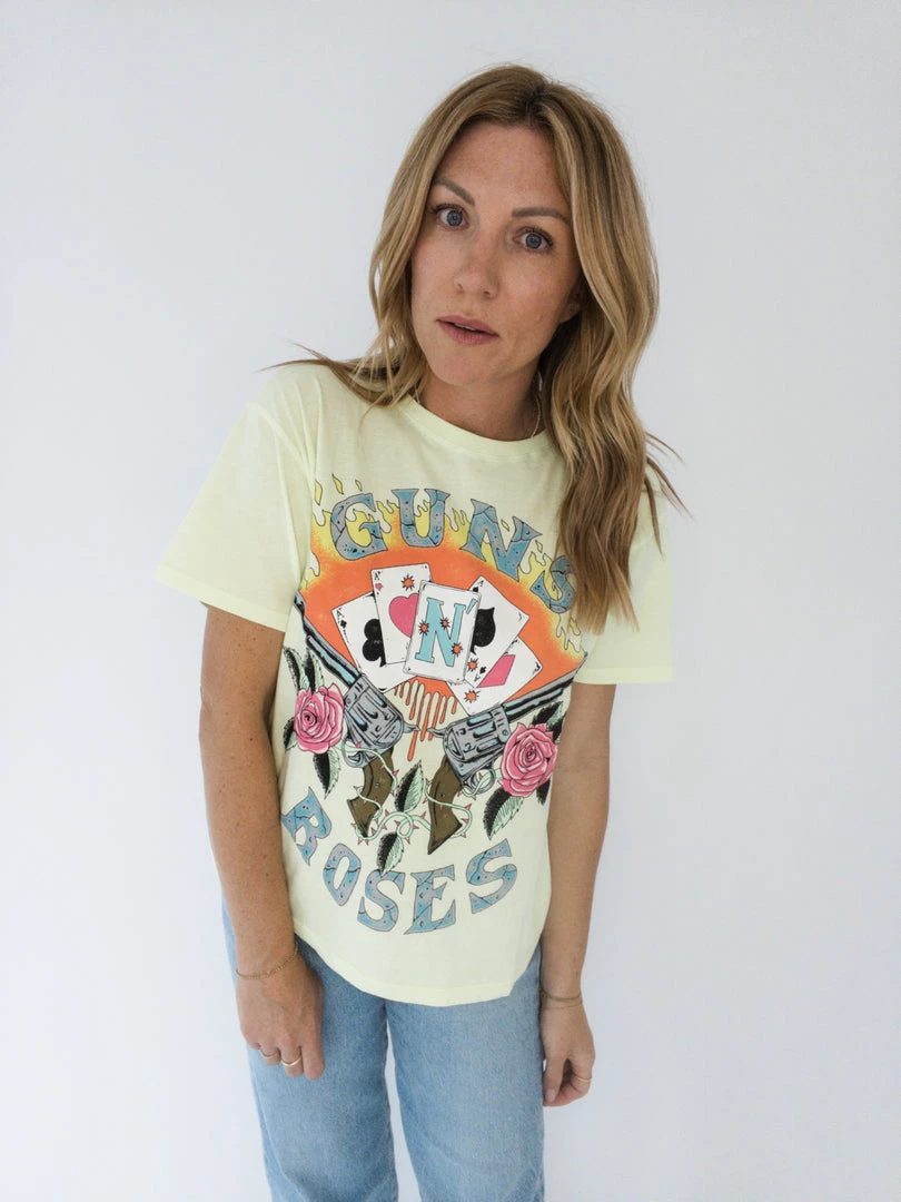 Daydreamer Guns N' Roses Cards Boyfriend Tee New Arrivals 2 Daydreamer Guns N' Roses Cards Boyfriend Tee New Arrivals