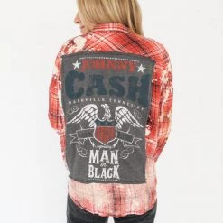Frayed Clothing Vintage Johnny Cash Red Flannel